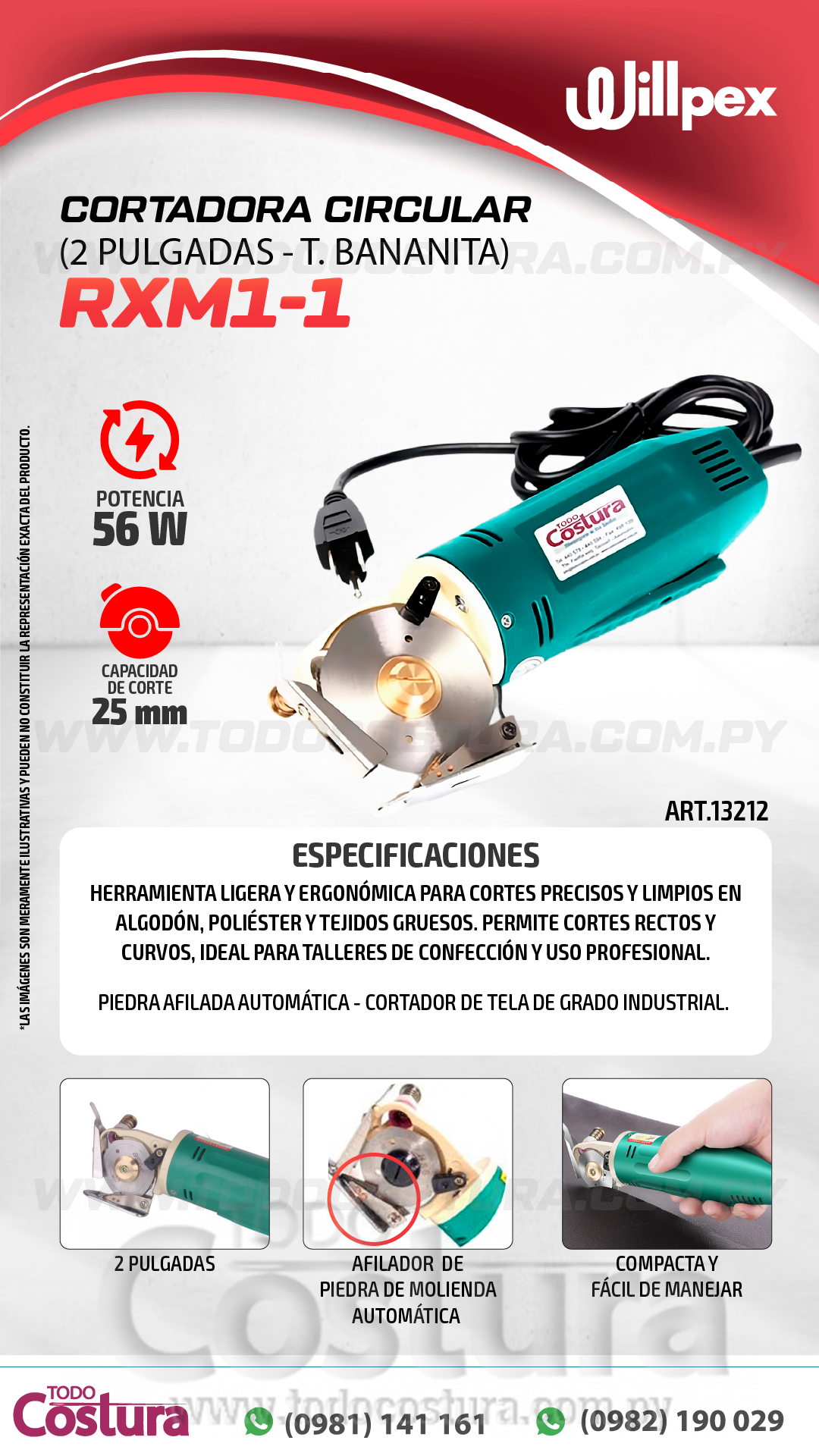 CORTADORA CIRCULAR WILLPEX DE 2 PULG. RXM1-1 (T. BANANITA)